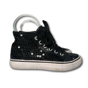 Balera Style Black Sequin WL6034 Hip Hop Shoes Kids Size 1AM Dance